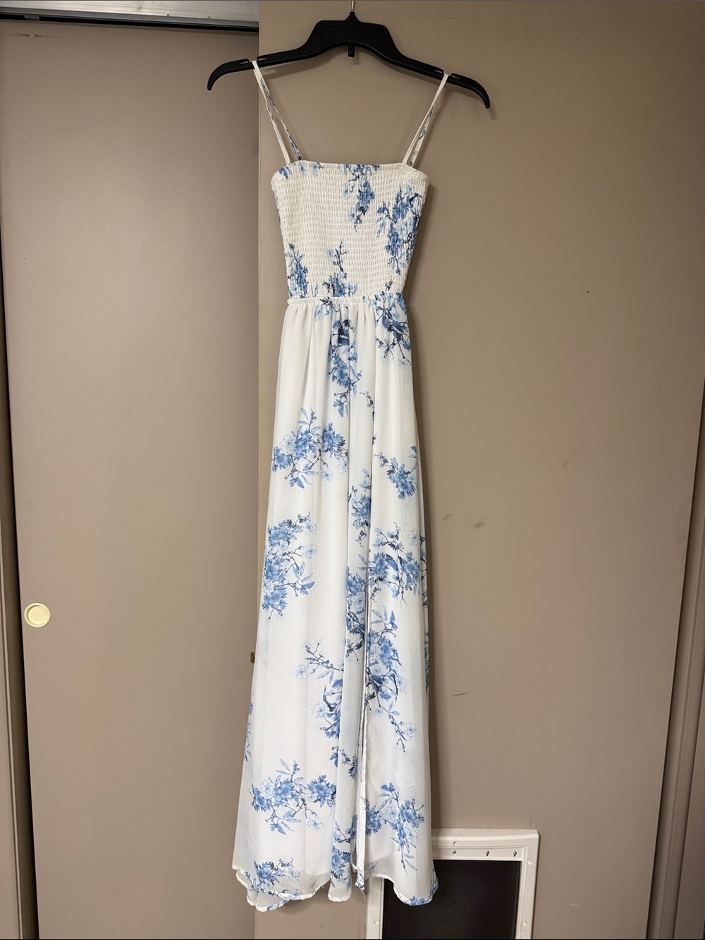 Rue21 White and Blue Floral Maxi Dress